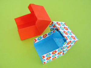 2枚組みキューブBOXの折り紙