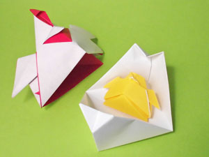 ニワトリBOXの折り紙