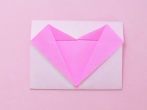 ハートのメッセージカード　折り紙
